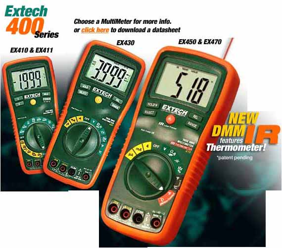 Extech, 400, Series, Multimeters